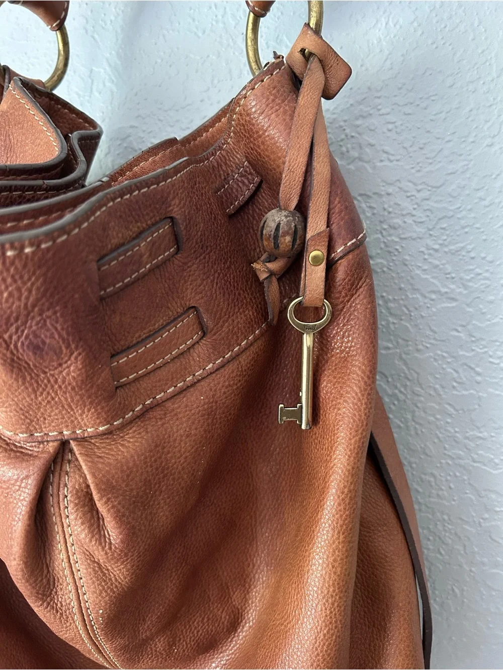 Fossil Brown Leather Slouchy Hobo Bag Purse